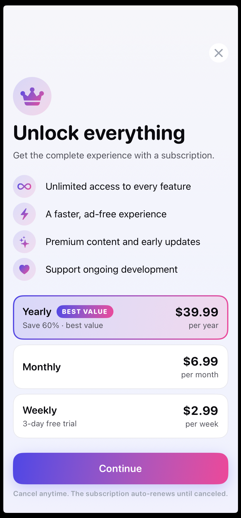 Tally Counter — paywall / subscription